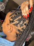 36" Full Lace Braided Wig Triangle Based Knotless Box Braid Wig Pre Plucked with Baby Hair