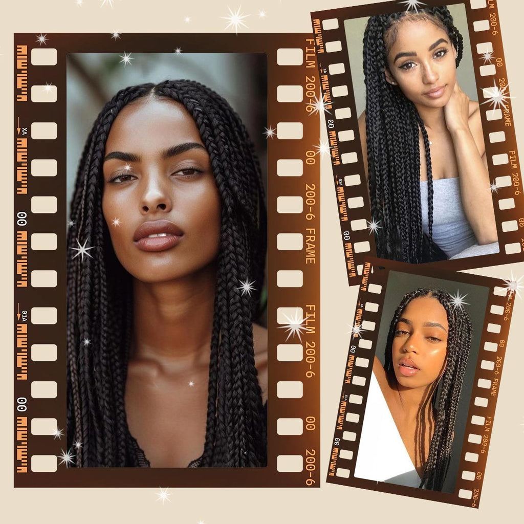 Sangtok New 360 Lace Braided Wigs for Black Women