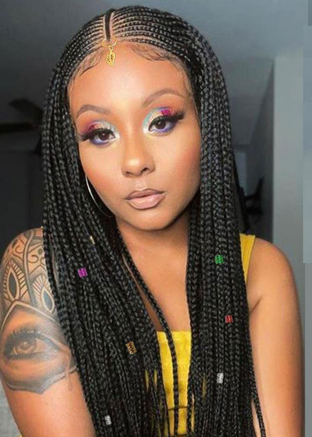30 inch 13×7 HD Lace Front Box Braids Cornrow Wig