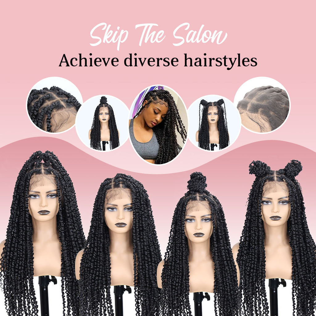 30 inch Passion Twist Wig for Black Women Full Lace Knotless Twist Wig Twist Lace with Baby Hair