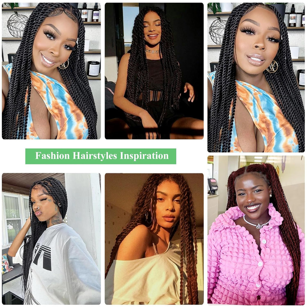 Senegal Twist Wigs 360° HD Full Single-layer Lace Two Braid Wigs