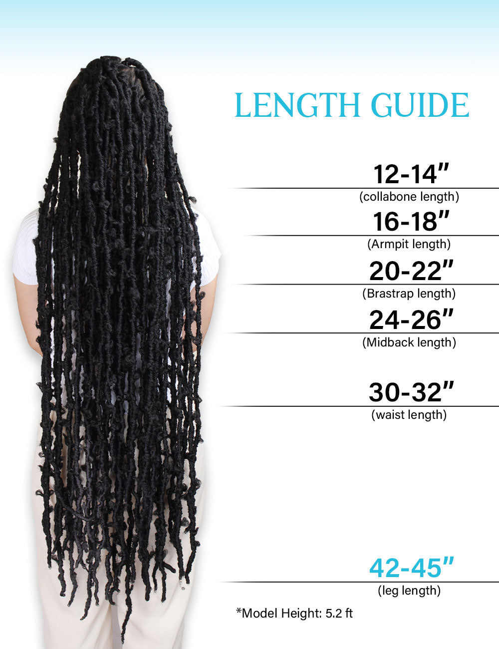 32" 3D Butterfly Locs Wig Knotless Full Double Lace Wig