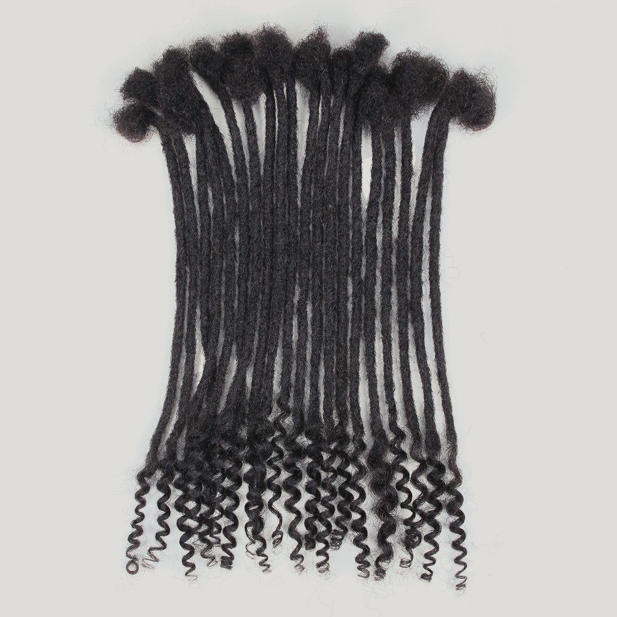 Sangtok 8 inch 40 Strands Loc Extensions Human Hair Curly Ends 0.4cm Width Human Hair Loc Extensions 8-12 Inch