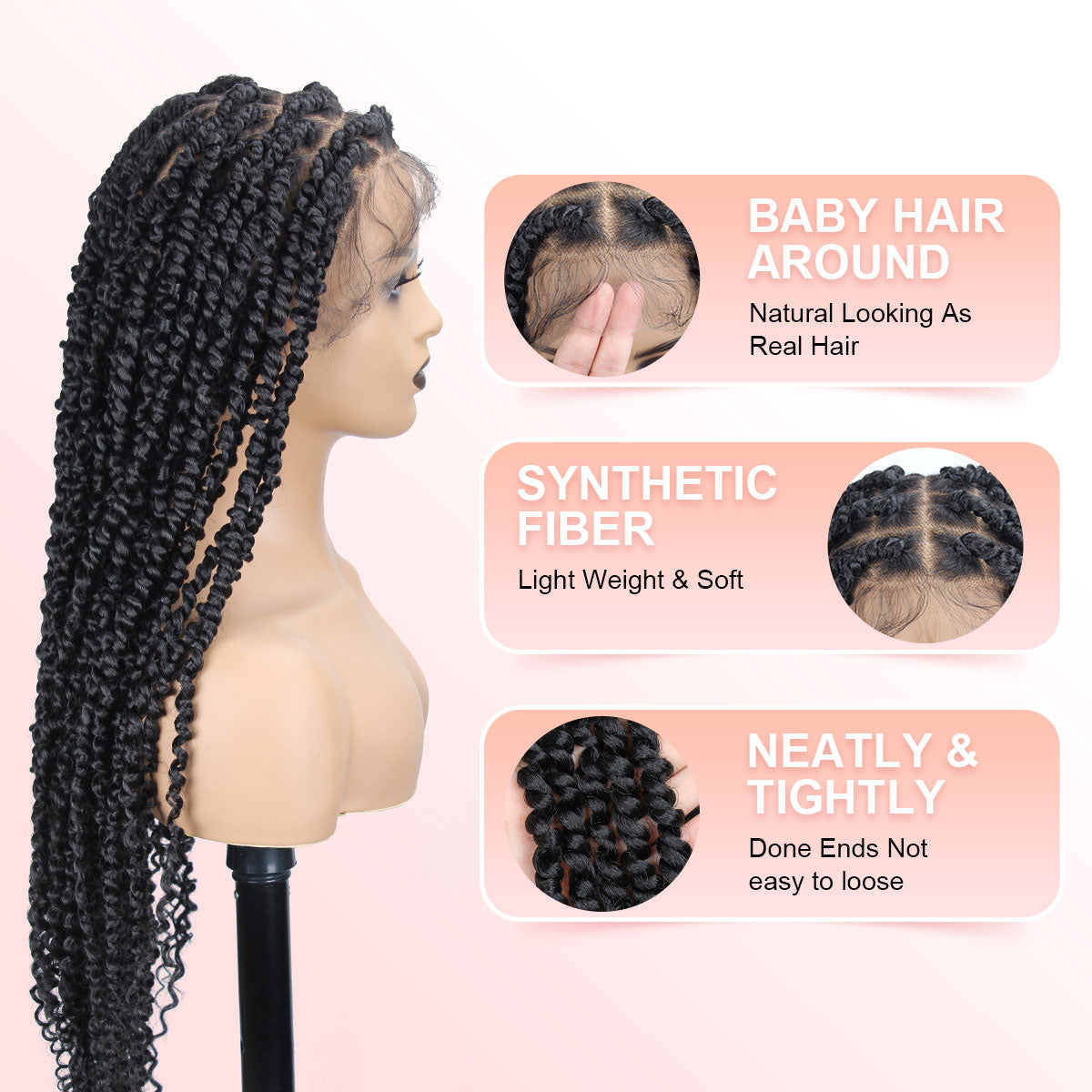 30 inch Passion Twist Wig for Black Women Full Lace Knotless Twist Wig Twist Lace with Baby Hair