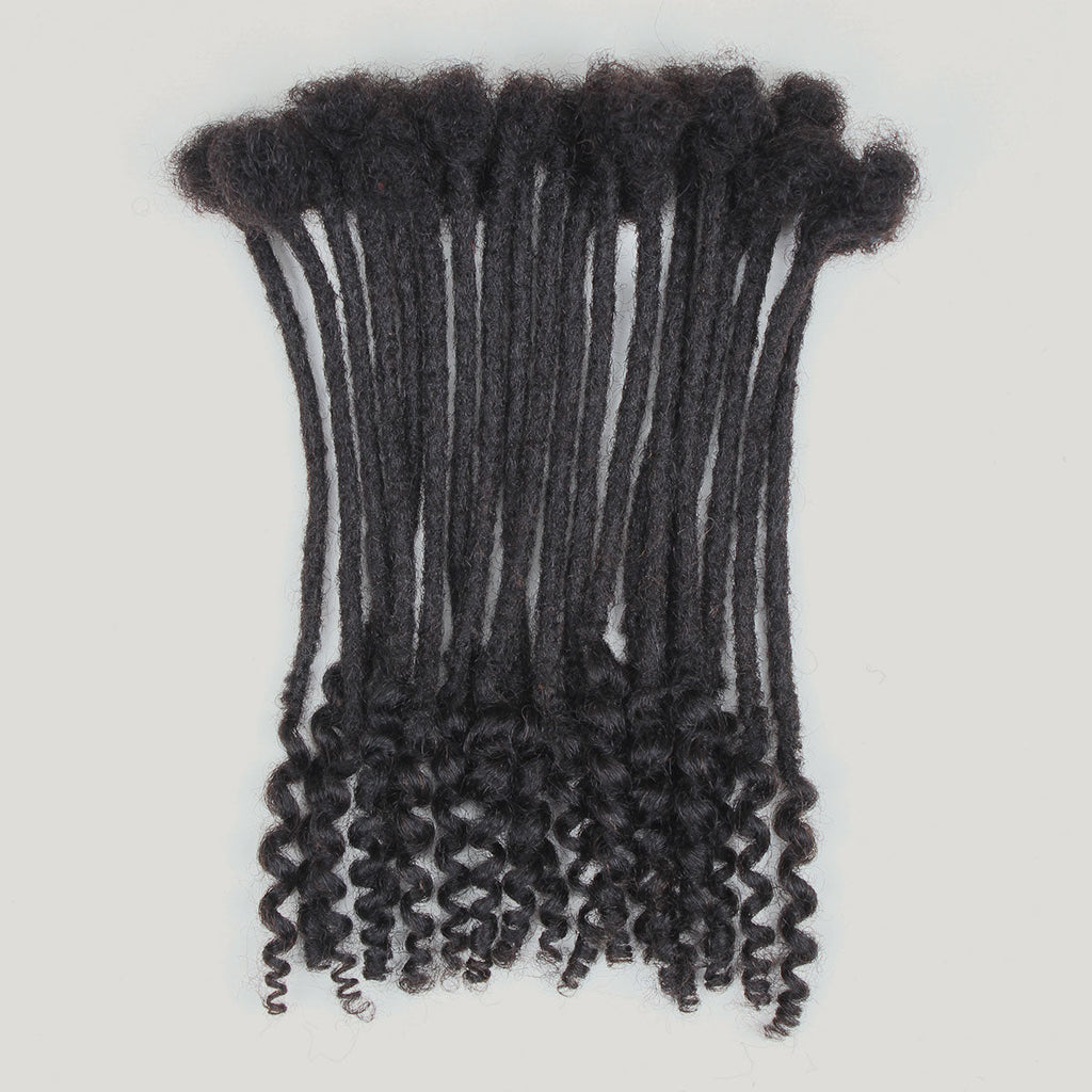 Sangtok 8 inch 40 Strands Loc Extensions Human Hair Curly Ends 0.4cm Width Human Hair Loc Extensions 8-12 Inch