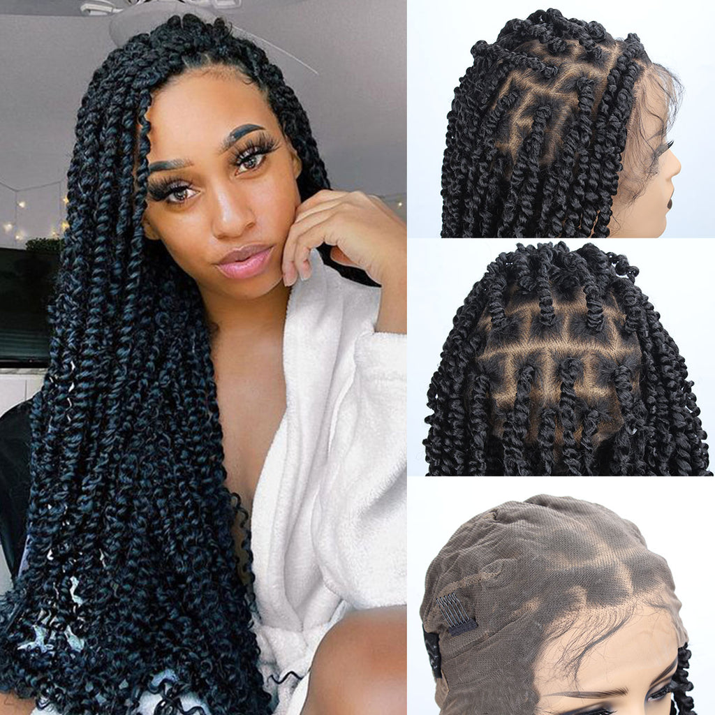 30 inch Passion Twist Wig for Black Women Full Lace Knotless Twist Wig Twist Lace with Baby Hair