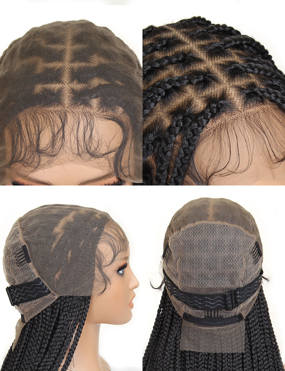 13×7 HD Single Lace Invisible Box Braids Wigs Half 36 inch Box Braid Knotless Braided Wigs Transparent Full