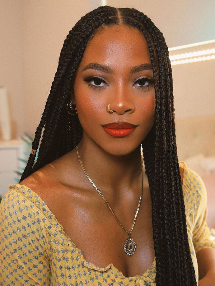 13×7 HD Single Lace Invisible Box Braids Wigs Half 36 inch Box Braid Knotless Braided Wigs Transparent Full